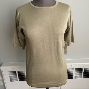 VintageHenri Bendel short sleeve silk knit top